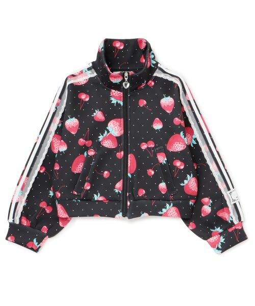 mezzo piano / メゾピアノ スウェット | イチゴチェリー柄　袖レースラインジャージ | 詳細10