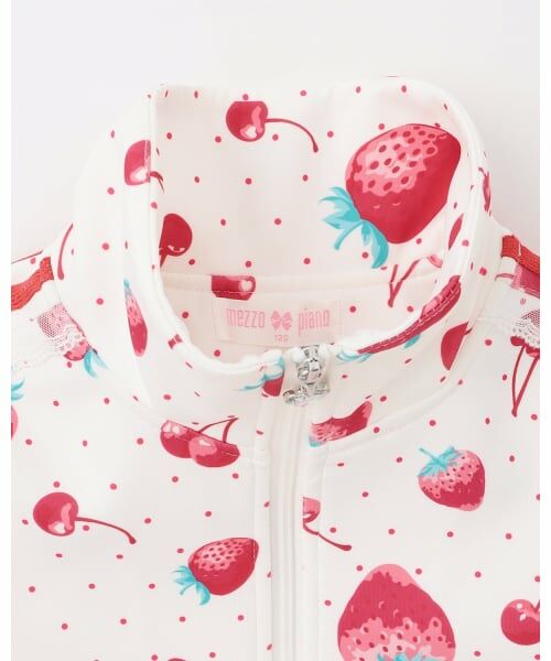 mezzo piano / メゾピアノ スウェット | イチゴチェリー柄　袖レースラインジャージ | 詳細2