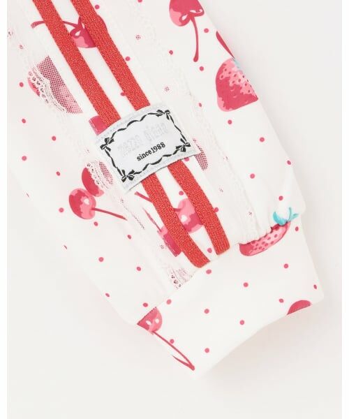 mezzo piano / メゾピアノ スウェット | イチゴチェリー柄　袖レースラインジャージ | 詳細3