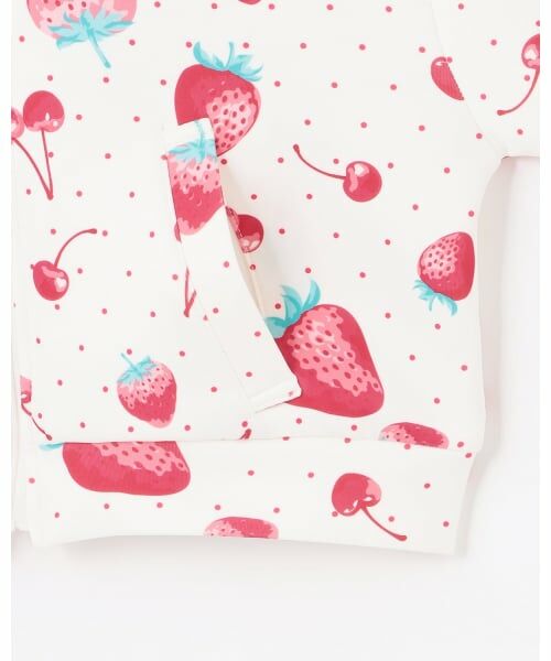 mezzo piano / メゾピアノ スウェット | イチゴチェリー柄　袖レースラインジャージ | 詳細5
