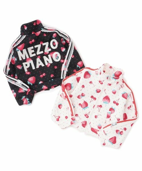 mezzo piano / メゾピアノ スウェット | イチゴチェリー柄　袖レースラインジャージ | 詳細7
