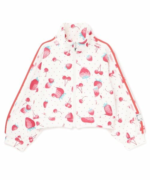 mezzo piano / メゾピアノ スウェット | イチゴチェリー柄　袖レースラインジャージ | 詳細9