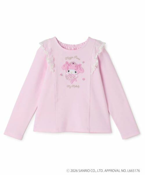 mezzo piano / メゾピアノ Tシャツ | 【マイメロディ/マイスウィートピアノ】長袖Tシャツ（ライト ピンク）