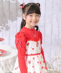 mezzo piano / メゾピアノ Tシャツ | ネックレス刺しゅう　プチハイネック　長袖Tシャツ