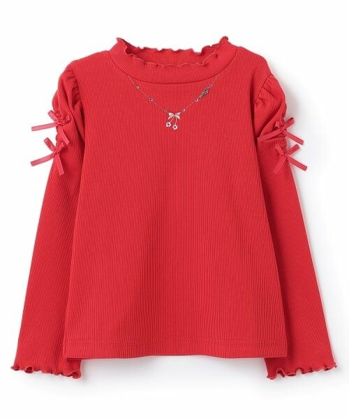 mezzo piano / メゾピアノ Tシャツ | ネックレス刺しゅう　プチハイネック　長袖Tシャツ | 詳細11