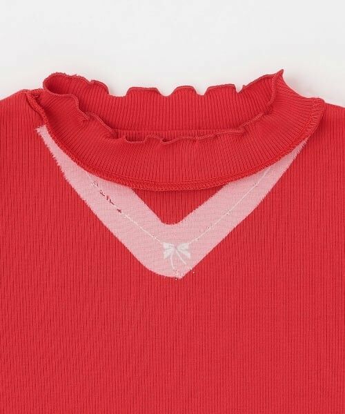 mezzo piano / メゾピアノ Tシャツ | ネックレス刺しゅう　プチハイネック　長袖Tシャツ | 詳細3