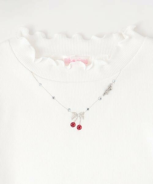 mezzo piano / メゾピアノ Tシャツ | ネックレス刺しゅう　プチハイネック　長袖Tシャツ | 詳細4