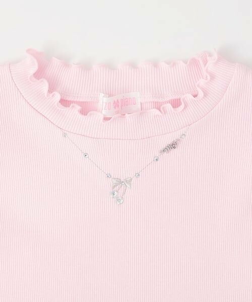 mezzo piano / メゾピアノ Tシャツ | ネックレス刺しゅう　プチハイネック　長袖Tシャツ | 詳細5