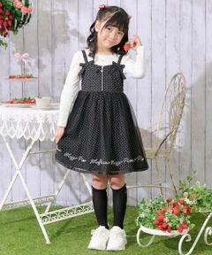 mezzo piano / メゾピアノ ミニ丈・ひざ丈ワンピース | ジャンパースカート＆長袖TシャツSET