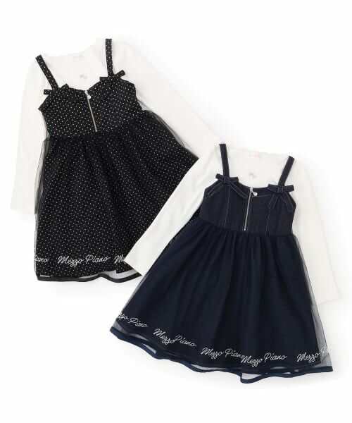 mezzo piano / メゾピアノ ミニ丈・ひざ丈ワンピース | ジャンパースカート＆長袖TシャツSET | 詳細11