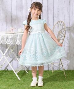 mezzo piano / メゾピアノ ミニ丈・ひざ丈ワンピース | リボン刺しゅう　ドレス