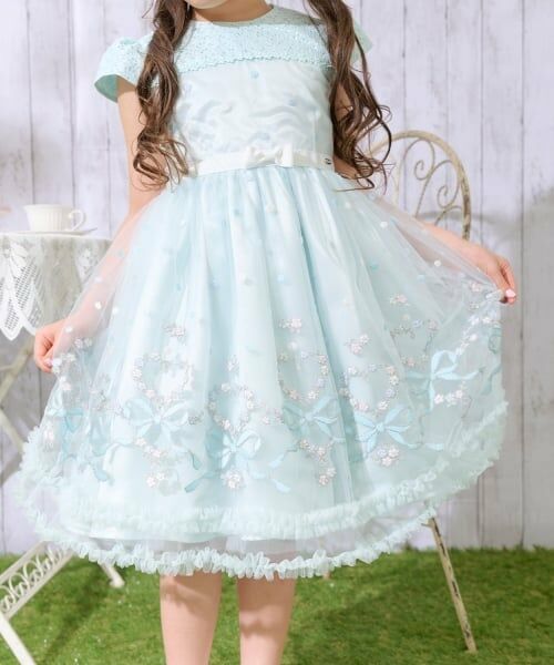 mezzo piano / メゾピアノ ミニ丈・ひざ丈ワンピース | リボン刺しゅう　ドレス | 詳細13