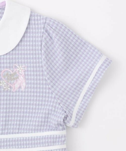 mezzo piano / メゾピアノ ミニ丈・ひざ丈ワンピース | 【バレエ】前開き ギンガムチェック ワンピース | 詳細5