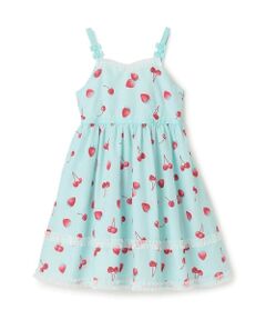 mezzo piano / メゾピアノ ミニ丈・ひざ丈ワンピース | イチゴチェリードット柄　キャミワンピース