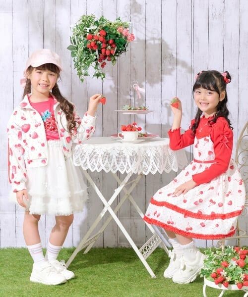 mezzo piano / メゾピアノ ミニ丈・ひざ丈ワンピース | イチゴチェリードット柄　キャミワンピース | 詳細12