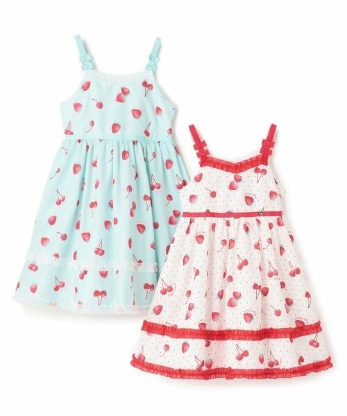 mezzo piano / メゾピアノ ミニ丈・ひざ丈ワンピース | イチゴチェリードット柄　キャミワンピース | 詳細9