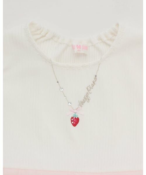 mezzo piano / メゾピアノ ミニ丈・ひざ丈ワンピース | イチゴ刺しゅうチュール ドッキングワンピース | 詳細2