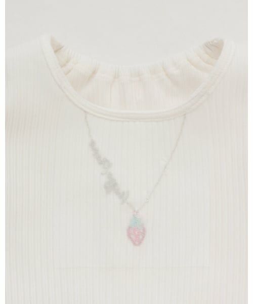 mezzo piano / メゾピアノ ミニ丈・ひざ丈ワンピース | イチゴ刺しゅうチュール ドッキングワンピース | 詳細3