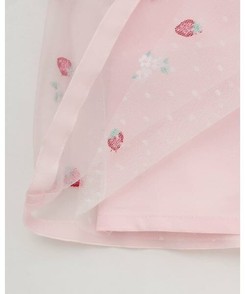 mezzo piano / メゾピアノ ミニ丈・ひざ丈ワンピース | イチゴ刺しゅうチュール ドッキングワンピース | 詳細6