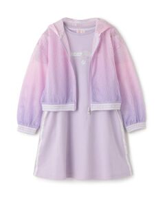 mezzo piano / メゾピアノ ミニ丈・ひざ丈ワンピース | メッシュZIPパーカ　＆肩開きカットワンピースセット