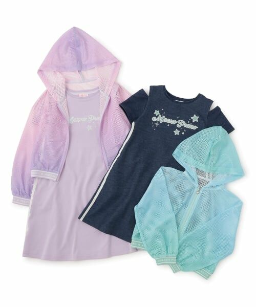 mezzo piano / メゾピアノ ミニ丈・ひざ丈ワンピース | メッシュZIPパーカ　＆肩開きカットワンピースセット | 詳細11