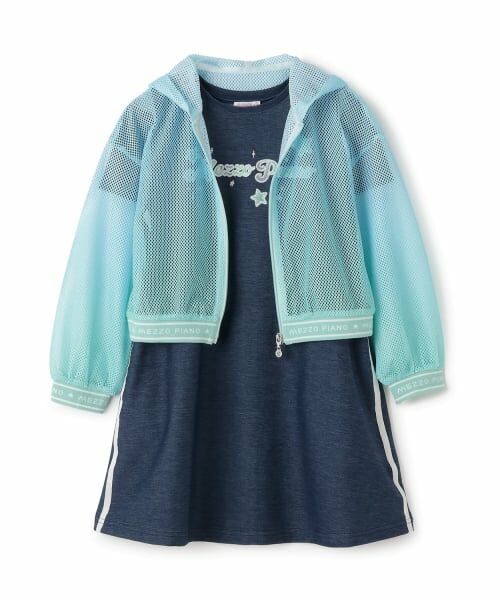 mezzo piano / メゾピアノ ミニ丈・ひざ丈ワンピース | メッシュZIPパーカ　＆肩開きカットワンピースセット | 詳細14