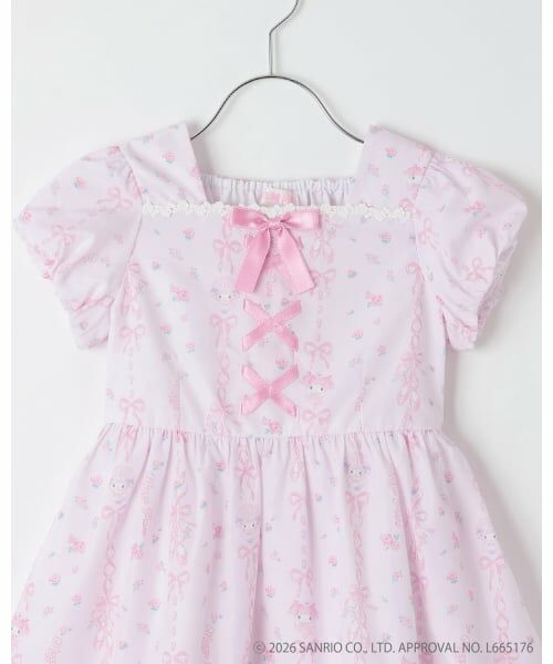mezzo piano / メゾピアノ ミニ丈・ひざ丈ワンピース | 【マイメロディ/マイスウィートピアノ】バレリーナ柄ワンピース | 詳細2