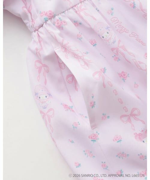 mezzo piano / メゾピアノ ミニ丈・ひざ丈ワンピース | 【マイメロディ/マイスウィートピアノ】バレリーナ柄ワンピース | 詳細5