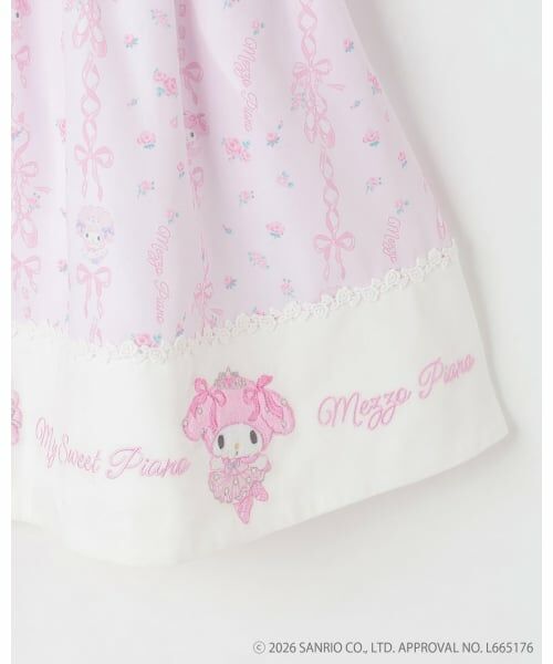mezzo piano / メゾピアノ ミニ丈・ひざ丈ワンピース | 【マイメロディ/マイスウィートピアノ】バレリーナ柄ワンピース | 詳細8