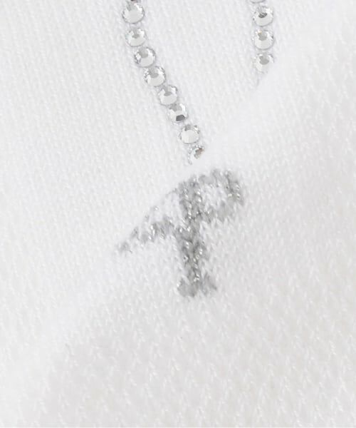 mezzo piano / メゾピアノ ソックス | ラインストーンつき　透かし柄ハイソックス【日本製】 | 詳細3