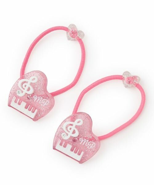mezzo piano / メゾピアノ ヘアゴム・シュシュ | ピアノ　ヘアポニー2個セット【日本製】（ライト ピンク）