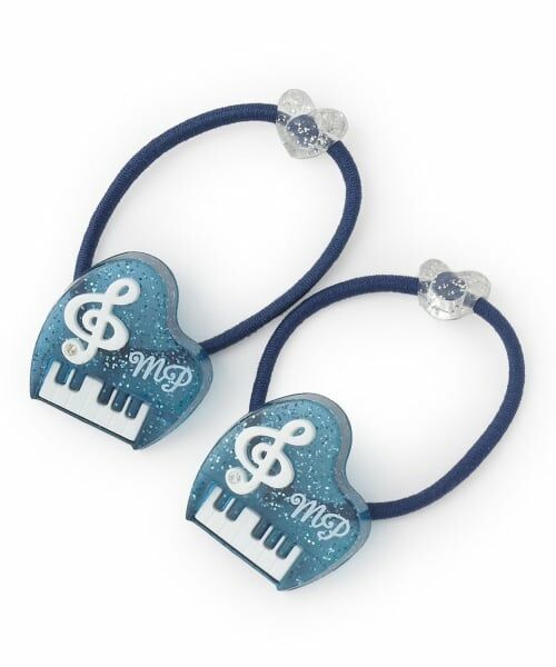 mezzo piano / メゾピアノ ヘアゴム・シュシュ | ピアノ　ヘアポニー2個セット【日本製】（紺）