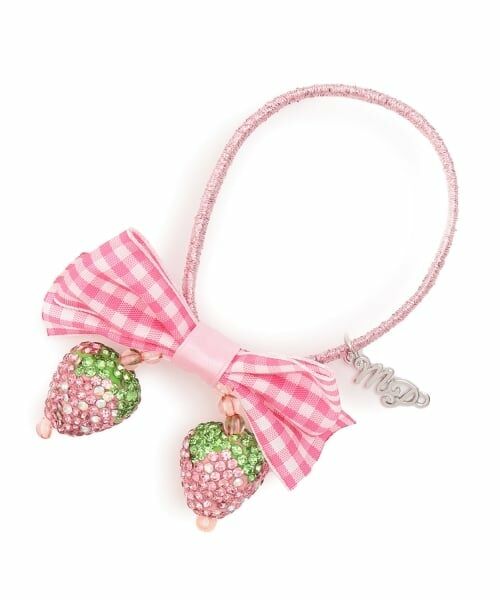 mezzo piano / メゾピアノ ヘアゴム・シュシュ | イチゴリボン　ヘアポニー（ライト ピンク）
