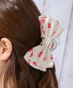 mezzo piano / メゾピアノ ヘアピン | イチゴチェリードット柄　リボンヘアクリップ