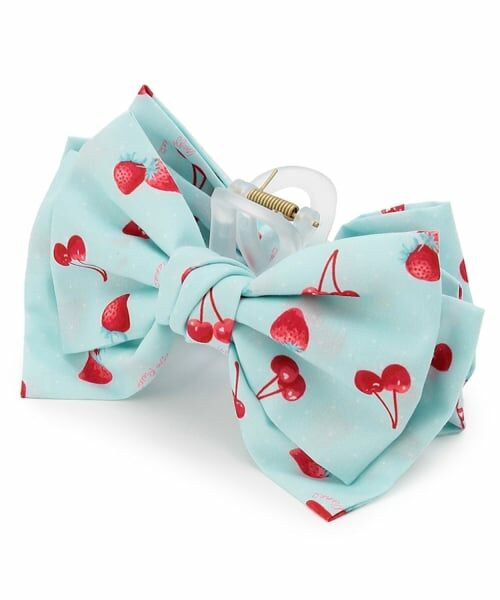 mezzo piano / メゾピアノ ヘアピン | イチゴチェリードット柄　リボンヘアクリップ | 詳細1
