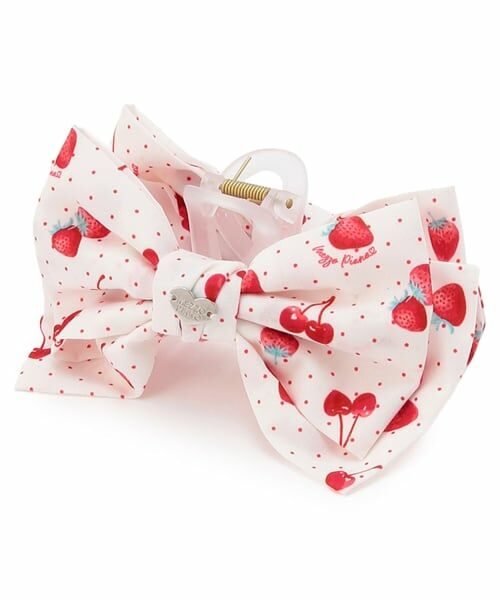 mezzo piano / メゾピアノ ヘアピン | イチゴチェリードット柄　リボンヘアクリップ | 詳細4