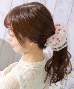 mezzo piano / メゾピアノ ヘアゴム・シュシュ | イチゴチェリードット柄　シュシュ