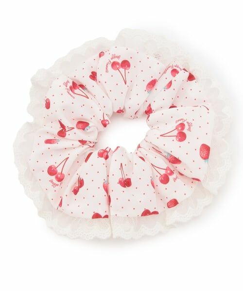 mezzo piano / メゾピアノ ヘアゴム・シュシュ | イチゴチェリードット柄　シュシュ | 詳細1