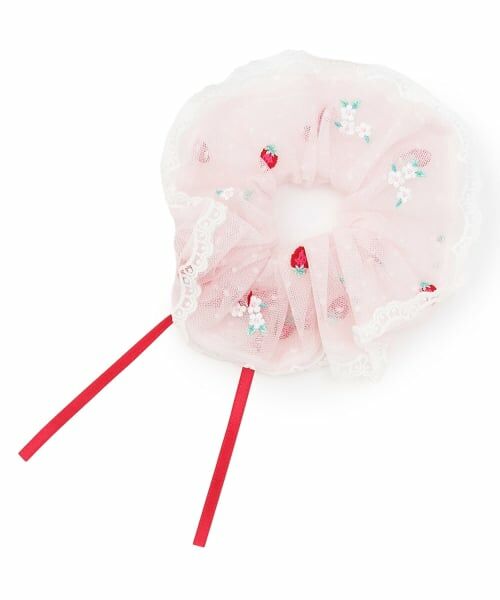 mezzo piano / メゾピアノ ヘアゴム・シュシュ | イチゴ刺しゅう　シュシュ | 詳細1