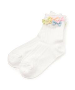 mezzo piano / メゾピアノ ソックス | リボンイッパイ　クルーソックス【日本製】