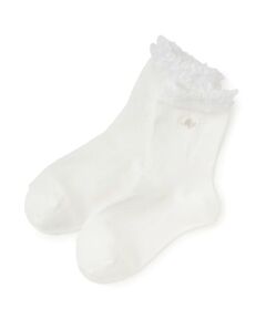 mezzo piano / メゾピアノ ソックス | フリル　ロゴ刺繍ソックス