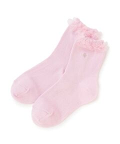 mezzo piano / メゾピアノ ソックス | フリル　ロゴ刺繍ソックス