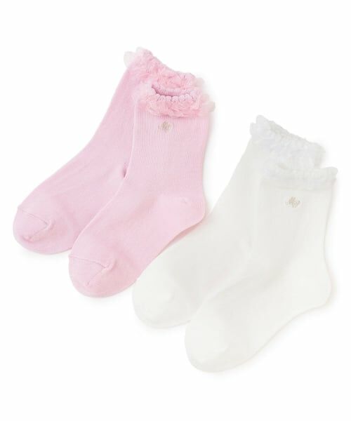 mezzo piano / メゾピアノ ソックス | フリル　ロゴ刺繍ソックス | 詳細3