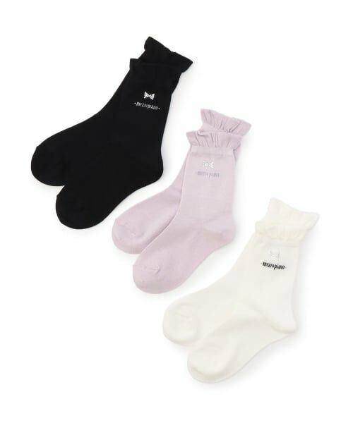 mezzo piano / メゾピアノ ソックス | リボンラインストーンつき　ソックス【日本製】 | 詳細3