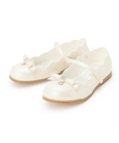 mezzo piano / メゾピアノ ビジネス・ドレスシューズ | スカラップリボン　バレエシューズ