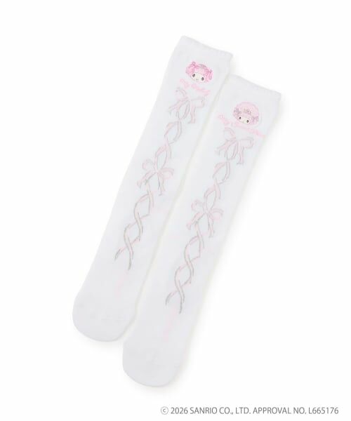 mezzo piano / メゾピアノ ソックス | 【マイメロディ/マイスウィートピアノ】バレリーナ風ハイソックス【日本製】（オフ ホワイト）