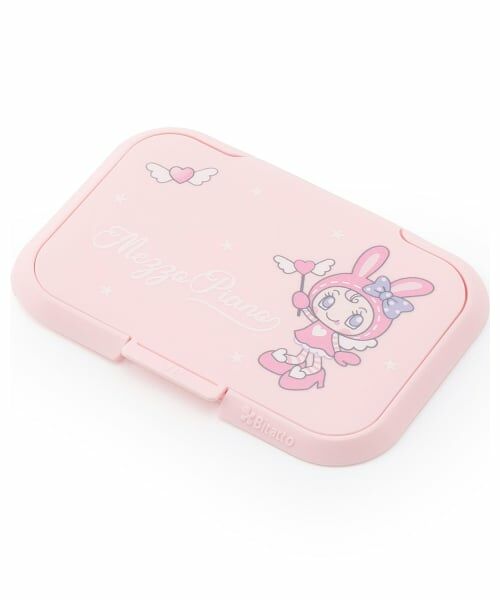 mezzo piano / メゾピアノ ベビー・キッズグッズ | 【ベビーベリエちゃん】オリジナル柄ウェットシート蓋 ビタット（ライト ピンク）