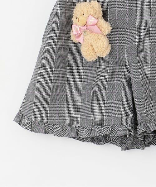 mezzo piano / メゾピアノ ショート・ハーフ・半端丈パンツ | 【人気商品再入荷】【直営店で取り扱い無し】クマチャームつき　グレンチェックショートパンツ | 詳細5