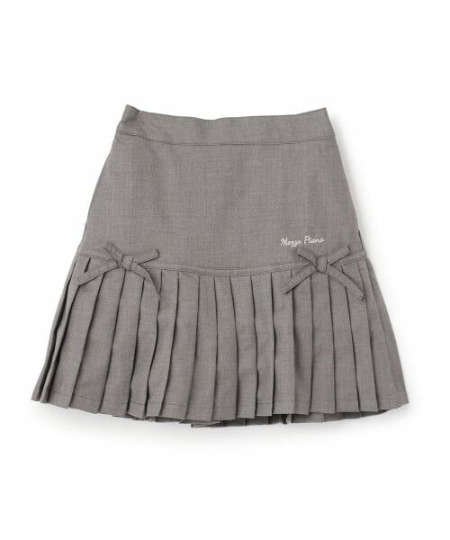 mezzo piano / メゾピアノ ショート・ハーフ・半端丈パンツ | 【人気商品再入荷】【直営店で取り扱い無し】細プリーツ　スカパン（グレー）