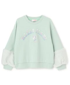 mezzo piano / メゾピアノ スウェット | 6044212R どうぶつロゴ　ファー袖トレーナー